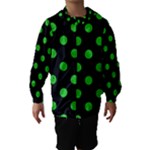 Polka Dots - Lime Green on Black Hooded Wind Breaker (Kids)