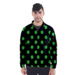 Polka Dots - Lime Green on Black Wind Breaker (Men)