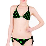 Polka Dots - Lime Green on Black Bikini Set