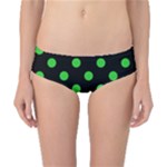 Polka Dots - Lime Green on Black Classic Bikini Bottoms
