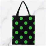 Polka Dots - Lime Green on Black Classic Tote Bag