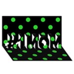 Polka Dots - Lime Green on Black #1 MOM 3D Greeting Cards (8x4)
