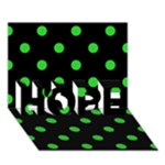 Polka Dots - Lime Green on Black HOPE 3D Greeting Card (7x5)