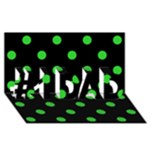 Polka Dots - Lime Green on Black #1 DAD 3D Greeting Card (8x4)