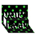 Polka Dots - Lime Green on Black You Rock 3D Greeting Card (7x5)
