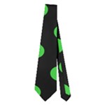 Polka Dots - Lime Green on Black Necktie (Two Side)