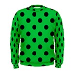 Polka Dots - Black on Dark Pastel Green Men s Sweatshirt