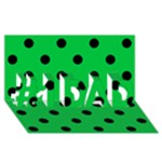 Polka Dots - Black on Dark Pastel Green #1 DAD 3D Greeting Card (8x4)