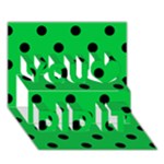 Polka Dots - Black on Dark Pastel Green You Did It 3D Greeting Card (7x5)