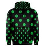 Polka Dots - Dark Pastel Green on Black Men s Pullover Hoodie