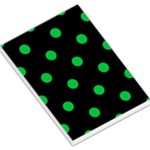 Polka Dots - Dark Pastel Green on Black Large Memo Pads