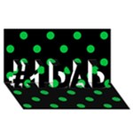Polka Dots - Dark Pastel Green on Black #1 DAD 3D Greeting Card (8x4)