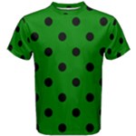 Polka Dots - Black on Green Men s Cotton Tee