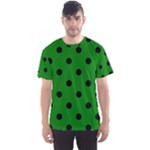 Polka Dots - Black on Green Men s Sport Mesh Tee