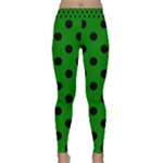 Polka Dots - Black on Green Yoga Leggings
