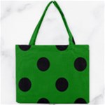 Polka Dots - Black on Green Mini Tote Bag