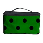 Polka Dots - Black on Green Cosmetic Storage Case