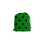 Polka Dots - Black on Green Drawstring Pouch (XS)