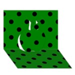 Polka Dots - Black on Green Apple 3D Greeting Card (7x5)