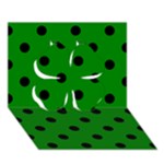 Polka Dots - Black on Green Clover 3D Greeting Card (7x5)