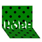 Polka Dots - Black on Green HOPE 3D Greeting Card (7x5)