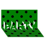 Polka Dots - Black on Green PARTY 3D Greeting Card (8x4)