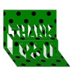 Polka Dots - Black on Green THANK YOU 3D Greeting Card (7x5)