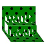 Polka Dots - Black on Green You Rock 3D Greeting Card (7x5)