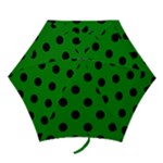 Polka Dots - Black on Green Mini Umbrella