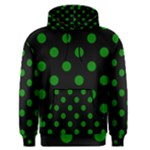 Polka Dots - Green on Black Men s Pullover Hoodie