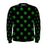 Polka Dots - Green on Black Men s Sweatshirt