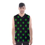 Polka Dots - Green on Black Men s Basketball Tank Top
