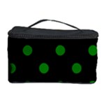 Polka Dots - Green on Black Cosmetic Storage Case