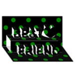 Polka Dots - Green on Black Best Friends 3D Greeting Card (8x4)
