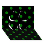 Polka Dots - Green on Black Clover 3D Greeting Card (7x5)