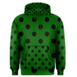 Polka Dots - Black on Dark Green Men s Pullover Hoodie