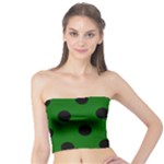 Polka Dots - Black on Dark Green Tube Top