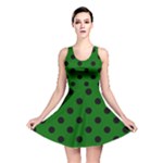 Polka Dots - Black on Dark Green Reversible Skater Dress