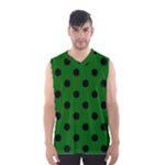 Polka Dots - Black on Dark Green Men s Basketball Tank Top