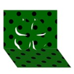 Polka Dots - Black on Dark Green Clover 3D Greeting Card (7x5)