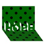 Polka Dots - Black on Dark Green HOPE 3D Greeting Card (7x5)
