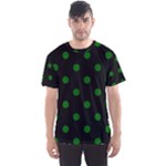 Polka Dots - Dark Green on Black Men s Sport Mesh Tee