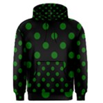 Polka Dots - Dark Green on Black Men s Pullover Hoodie