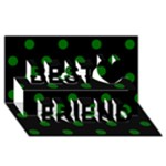 Polka Dots - Dark Green on Black Best Friends 3D Greeting Card (8x4)