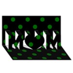 Polka Dots - Dark Green on Black MOM 3D Greeting Card (8x4)
