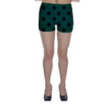 Polka Dots - Black on Forest Green Skinny Shorts