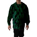 Polka Dots - Black on Forest Green Hooded Wind Breaker (Kids)