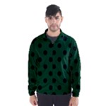 Polka Dots - Black on Forest Green Wind Breaker (Men)