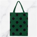 Polka Dots - Black on Forest Green Classic Tote Bag