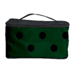 Polka Dots - Black on Forest Green Cosmetic Storage Case